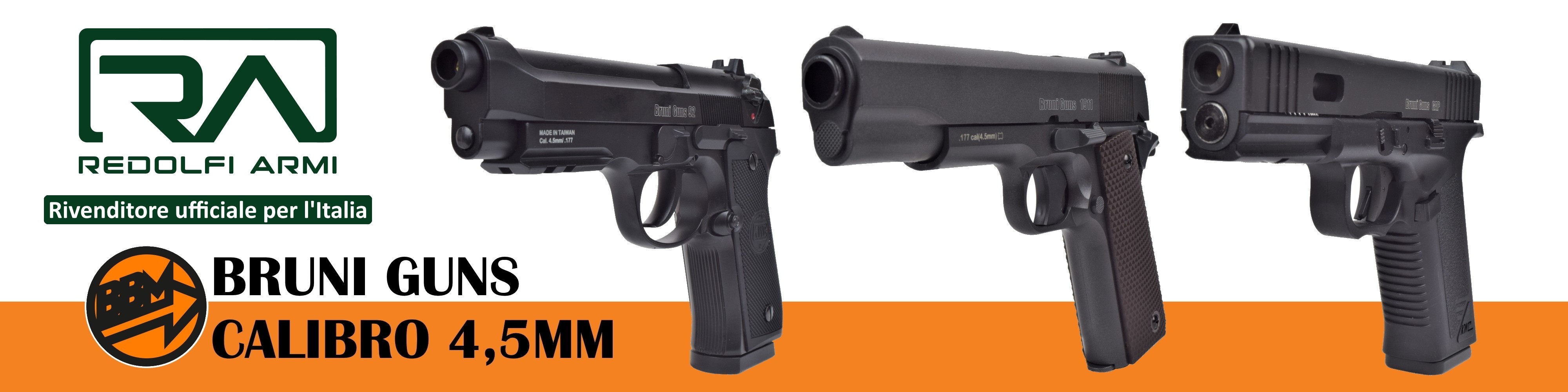 Nuove pistole CO2 calibro 4,5mm Bruni Guns